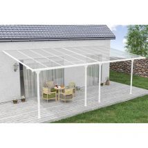 Pérgola/cochera Adosada 18m² Kleo 600l300 Aluminio Blanco