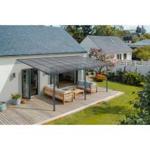 Cazeboo - Pergola/cochera Adosada Kleo 500l300 Aluminio Gris