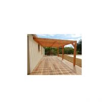 Cpbf - Pergolas Adossée, 550cmx350cm, Bois douglas Français, Carport, Auvent- Abri terrasse