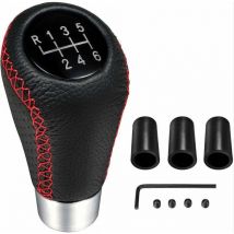 Fitags - Universal 6 Geschwindigkeit Leder Manuelle Schaltknauf Auto Tuning Teile