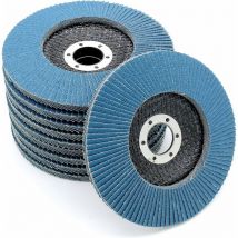Lechuang - Compartiments Disques bleu 10 pièces ø 125 mm grain 80 Inox Disques Abrasifs Disques à Lamelles,