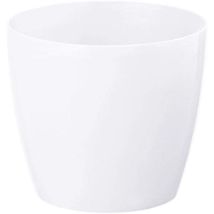 Pot De Fleurs En Plastique Blanc 25x22 Cm, Magnolia Lisse Classique