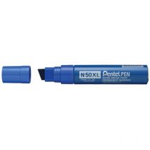 Pentel - N50XL Permanent Marker Jumbo Chisel Tip 17mm Line Blue (Pack 6)