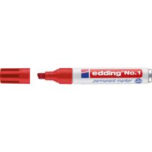 Edding Permanentmarker Nr. 1 rot – 1-5 mm Strichstärke – 100 % PCR-Aluminium – wisch- und wasserfest – 10 Stück pro Packung