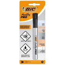Pro Permanentmarker Schwarz – Wasserfest – Konische Spitze – Blisterpackung