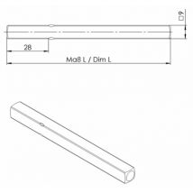Perno maniglia fs Ogro 114 pb Perno quadrato fs 9x110mm Ogro
