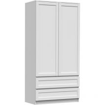 PERRY - Wardrobe 2 doors 2 drawers - Classic style - 90x50x180 cm - Bedroom Wardrobe