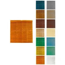 Persiana de Madera Alicantina con Polea Metálica - Estor Enrollable para Ventanas, Puertas, Salón 137 x 130 cm (Naranja (Barnizada)) - Jardin202