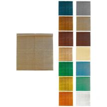 Persiana de Madera Alicantina con Polea Metálica - Estor Enrollable para Ventanas, Puertas, Salón 125 x 220 cm (Ocre (Pintada)) - Jardin202