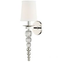 Hudson Valley Lighting - Persis Applique murale à 1 lumière nickel poli, lin