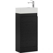 Badezimmer Badmöbel Peru 40 cm – Schwarz Holz – Badezimmermöbel