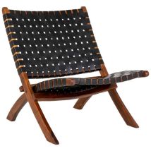 M&S – Sessel Perugia aus schwarzem Leder – 45 cm – 80 cm – Modern