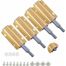 Qiyao - Pestillos magnéticos dorados para puertas, paquete de 4, para gabinetes con sistema de apertura por presión.