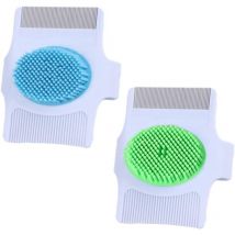Pet Bath Brushes Pet Detangling Comb 3 in 1 Multifunctional Pet Comb with Ring Handle