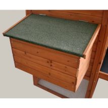 PET - Boîte à œufs pour poulailler 62x38x41 cm Bois Marron @