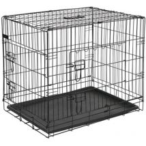 PET - Caisse de transport pour chien 63x44x50,5 cm Métal Noir @