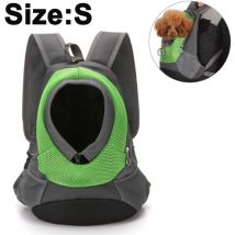 Pet Carrier Backpack, Dog Cat Front Pack with Breathable Head Out Design for Small Medium Dogs for Travel Hike Outdoor, green, S