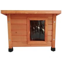 PET Maison pour chat d'extérieur xl 68,5x54x51,5 cm bois marron @ PET