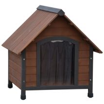 PET Niche pour chiens avec rabats en plastique Marron 88x78x80 cm @ PET