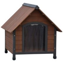 @Pet Niche pour chiens avec rabats en plastique Marron 102x82x87 cm @Pet