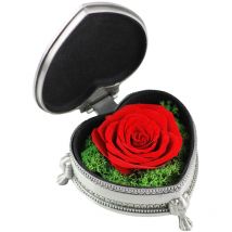 Pétales de rose préservés dans un coffret cadeau en forme de cœur Cadeau de rose éternelle