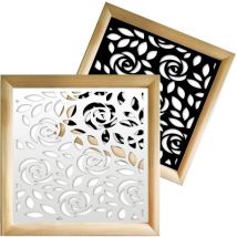 Petali - Moduli Decorativi in Legno e pvc - Colore: bianco - Misura: 98x98 cm