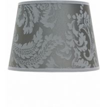 Licht-erlebnisse - Abat-jour en tissu argenté décoré de motifs baroques au style classique pour lampes de table avec culot E14 - Argent