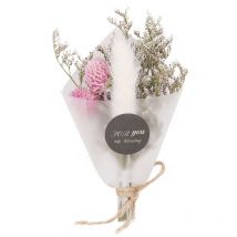 Petit bouquet de fleurs séchées naturelles décoration de mariage fleur séchée cadeau de vacances (lapin blanc) - Jeffergarden