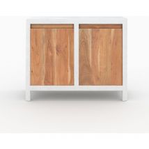 Rendez-vous Déco - Petit buffet en béton blanc cassé et bois d'acacia - tierra