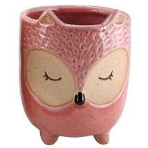 Petit cache pot chouette rose 13 cm