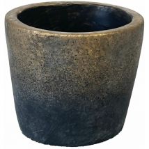 Petit Cache Pot de Fleurs en ciment Gris et Or