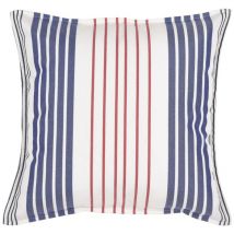 Petit coussin carré 40 x 40 cm - 100% Coton - Bleu/Blanc - SANTORIN