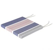 Assise de chaise déhoussables 36 x 40 cm - 100% Coton- Bleu/Blanc - santorin