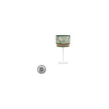 Fabrilamp - Petit dessus de table Congo 1xe14 Blanc/vert-naturel 42x18x18 Cm