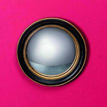 Petit miroir convexe noir doré 19cm