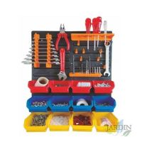 Suinga - Plastique Panneau Mural Porte-Outils 16 boîtes, Système de Stockage - Rangement Outil - Armoire Garage - 40x59 cm