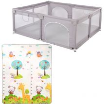 Petit Parc Bebe avec Barrières Haloyo 1.5 x 1.8 m,gris
