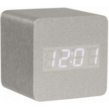Petit Réveil cube Led en bois lasuré