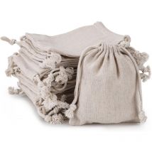 Petit Sachet Tissus en Toile, 30PCS Jute Sac à Savon en Coton et Lin, Poche à Cordon en Lin Parfumée Enveloppe Sachet pour Mariages Bijoux Noël la