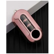 Coque clé Fiat en TPU coque pour clé auto coque clé auto pour Fiat Panda Punto 500 Bravo Coque couvre-clé (rose Gold)