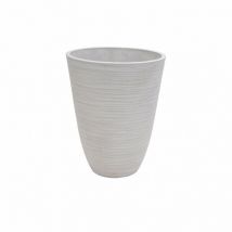 Petit vase rond avec du cône de jardin en fibre d'argile Ø25.5x32,5 cm de dicentra White - White