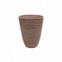 Petit vase rond avec du cône de jardin en fibre d'argile Ø25.5x32,5 cm de dicentra Tan - Tan