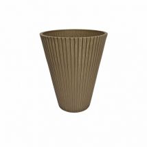 Petit vase rond en plein air en fibre d'argile jardin Ø19x22 cm erica Tan - Tan