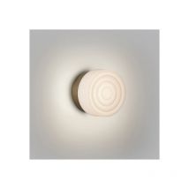 Millumine - Petite Applique Led Sun Laiton Verre Blanc Opaque