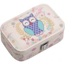 Petite boîte à bijoux de voyage en cuir pu avec miroir intégré, pour maquillage et accessoires, bagues, boucles d'oreilles, colliers, boîte de