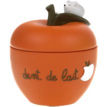 Petite boite à dents de lait en résine en forme de pomme orange