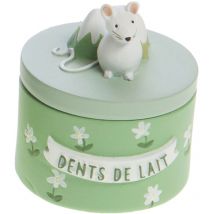 Petite boîte en résine à dents de lait verte tendre
