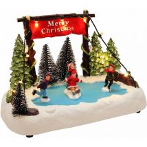 Petite patinoire led 19 cm - alimentée par piles