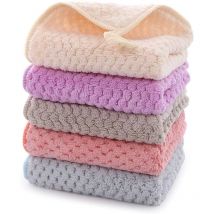 Petite serviette essuyer à la main 5 ensembles de serviettes coralliennes de cuisine 25 25 - Ahlsen