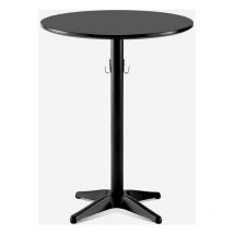 Ahd Amazing Home Design - Table de bar ronde haute 70x105cm noire avec crochet pour sac Engys+
